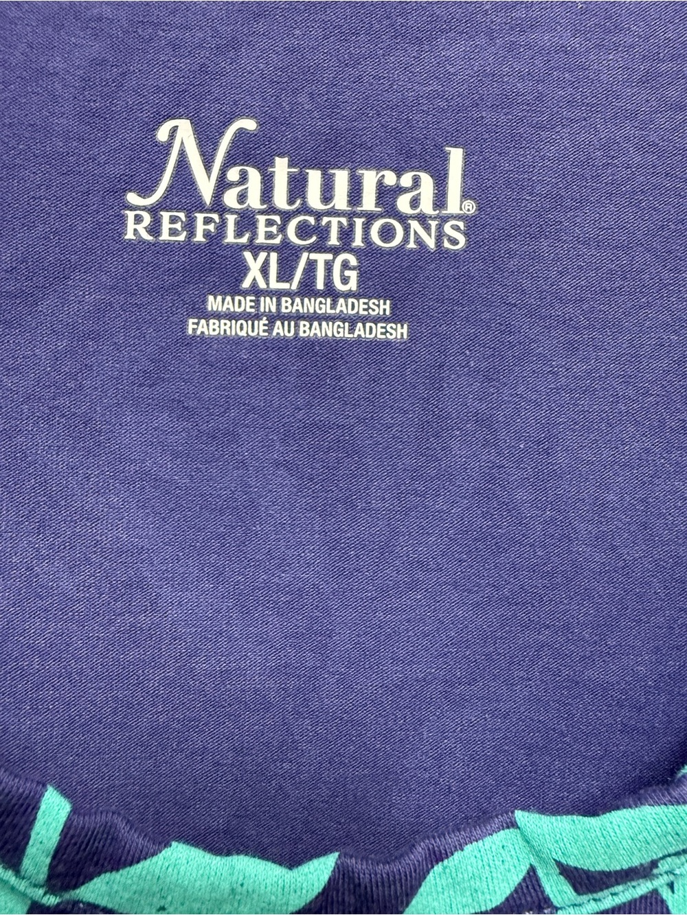 Natural Reflections Purple Tee with Teal Leaf Accent - Picture 3 of 4